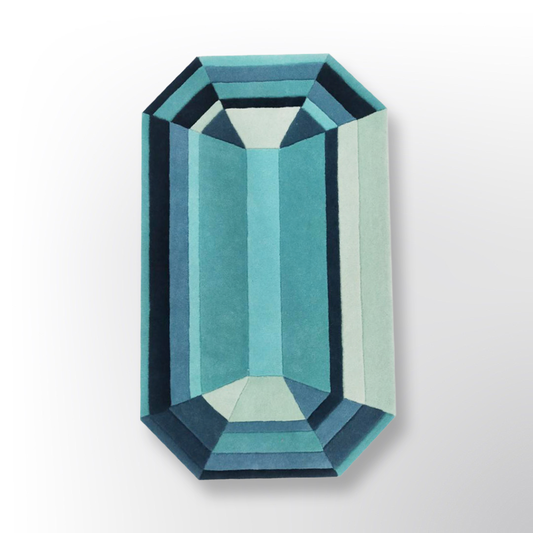 Mini Blue Emerald Gem Rug