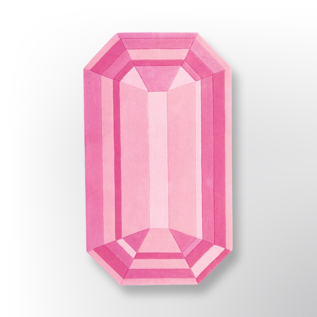 Mini Rose Quartz Emerald Gem Rug