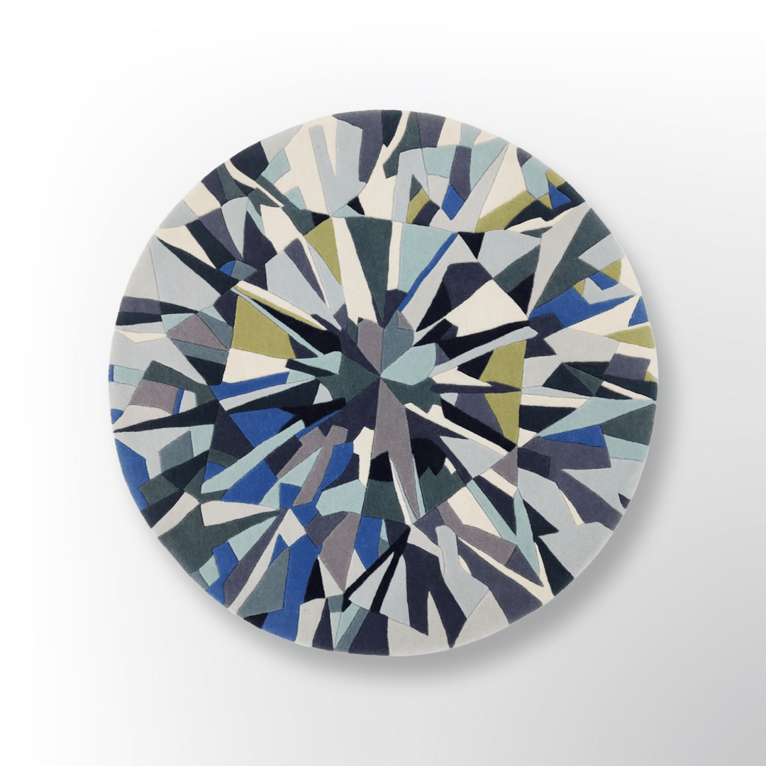 Blue Diamond Round Gem Rug - Wear The House