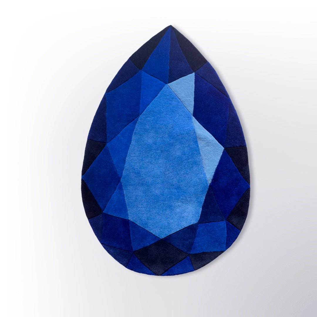 Blue Sapphire Drop Gem Rug - Wear The House