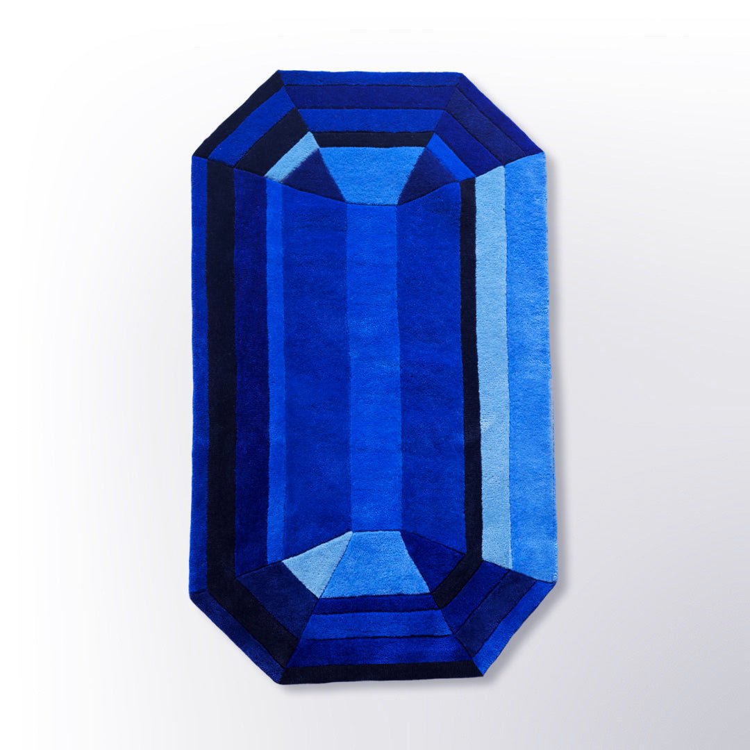 Blue Sapphire Emerald Gem Rug - Wear The House
