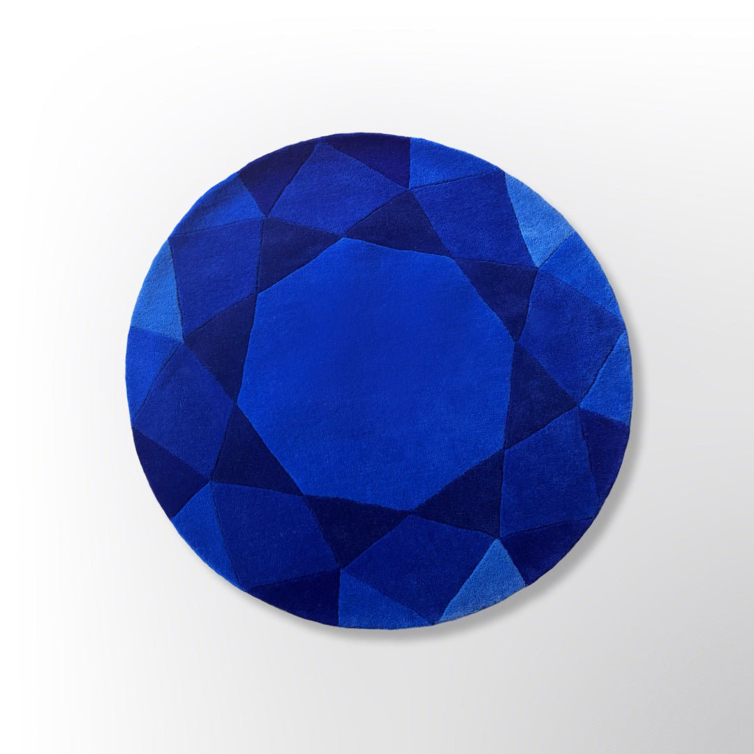 Blue Sapphire Round Gem Rug - Wear The House
