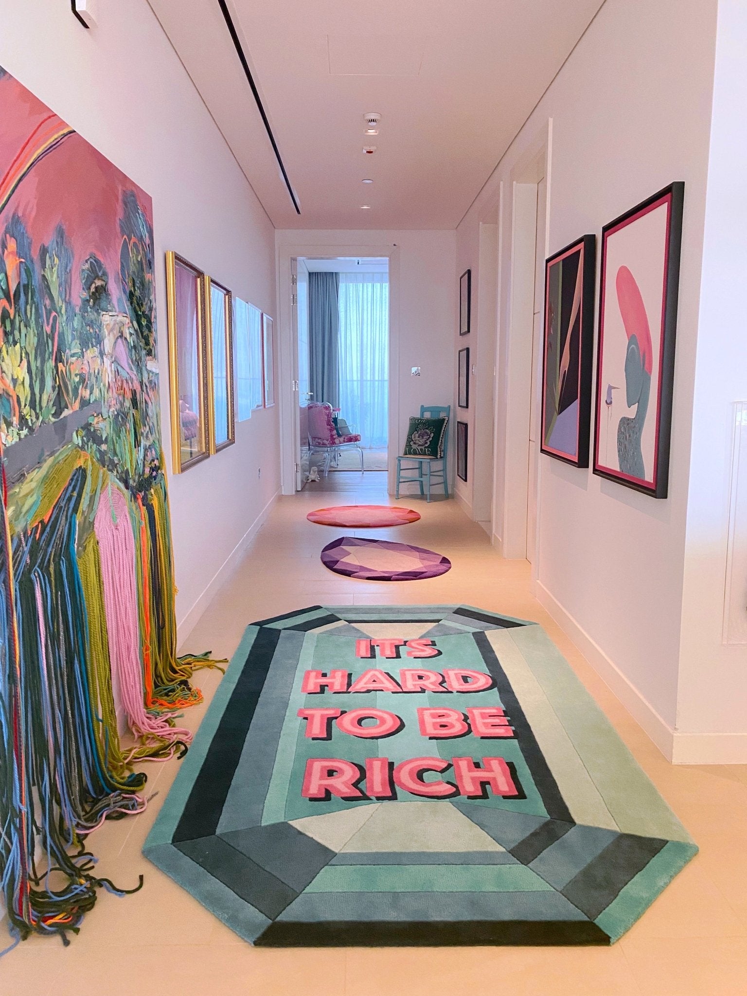 Custom - ITS HARD TO BE RICH - Emerald Gem Rug - Wear The House