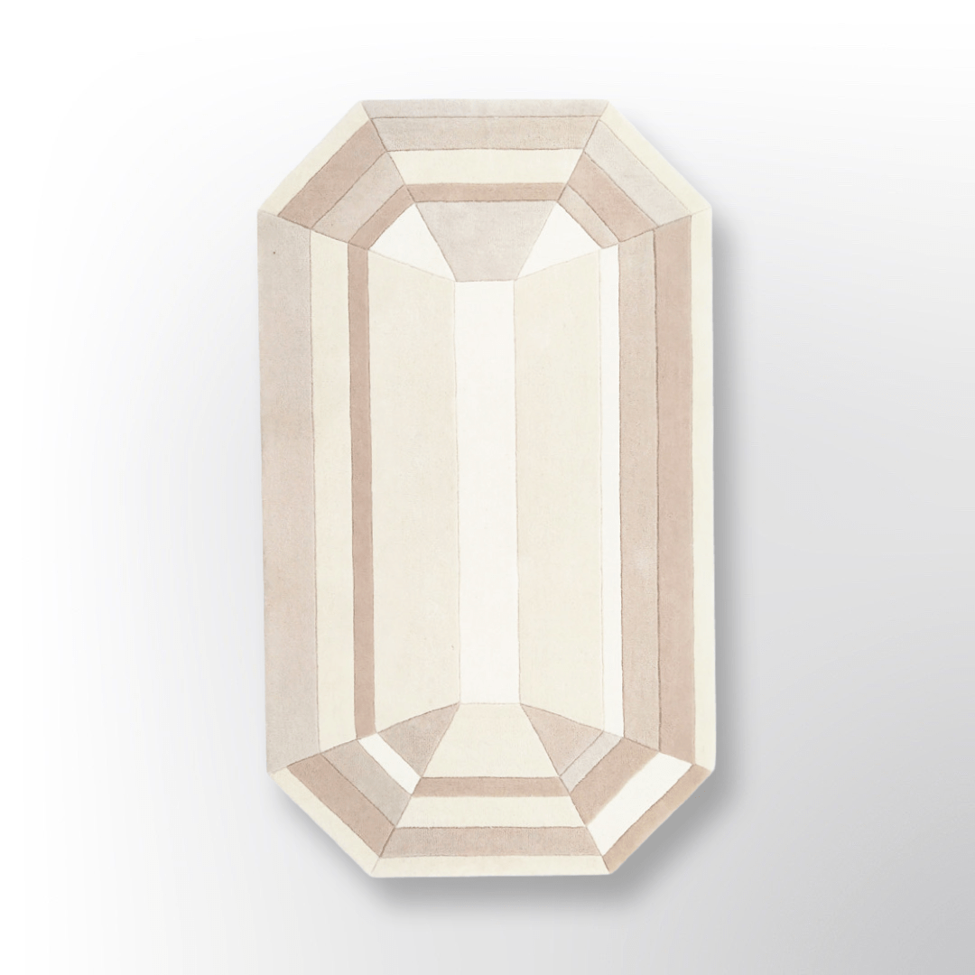 Mini Beige Emerald Gem Rug - Wear The House