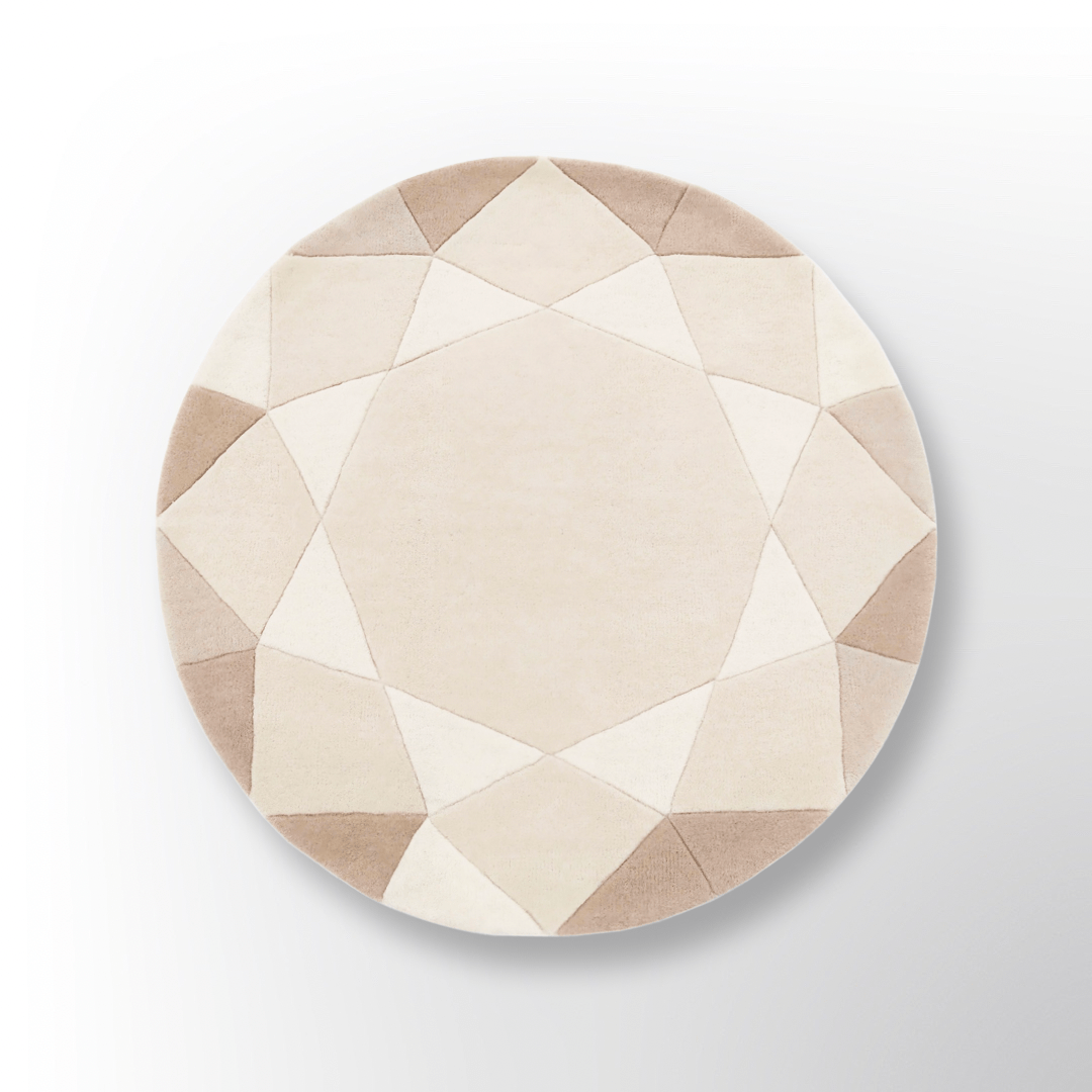 Mini Beige Round Gem Rug - Wear The House