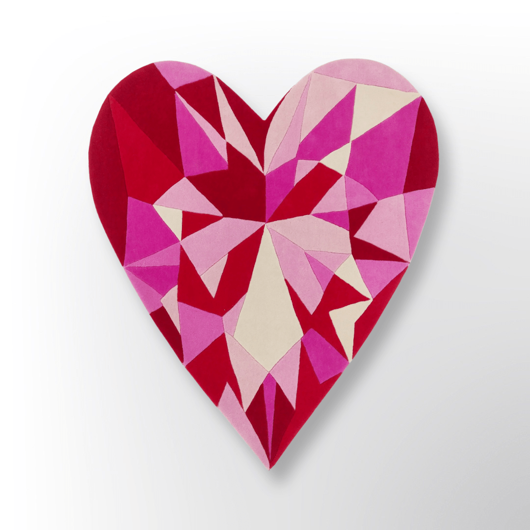 Pink Sapphire Heart Gem Rug - Wear The House
