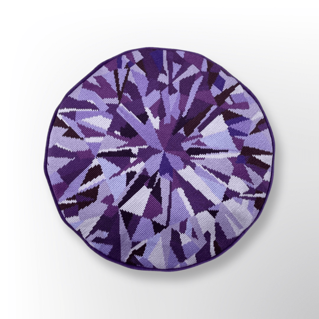 Purple Diamond Embroidered Needlepoint Pillow - Wear The House