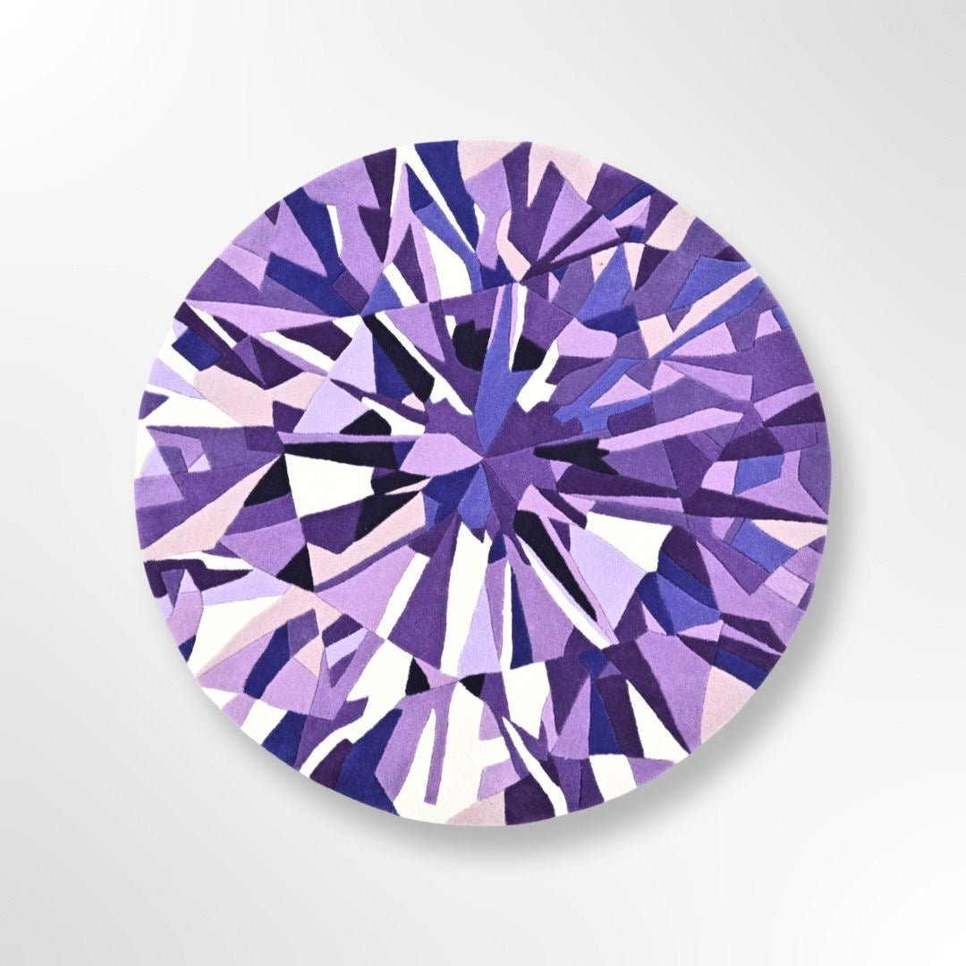 Purple Diamond Round Small Gem Rug - Wear The House