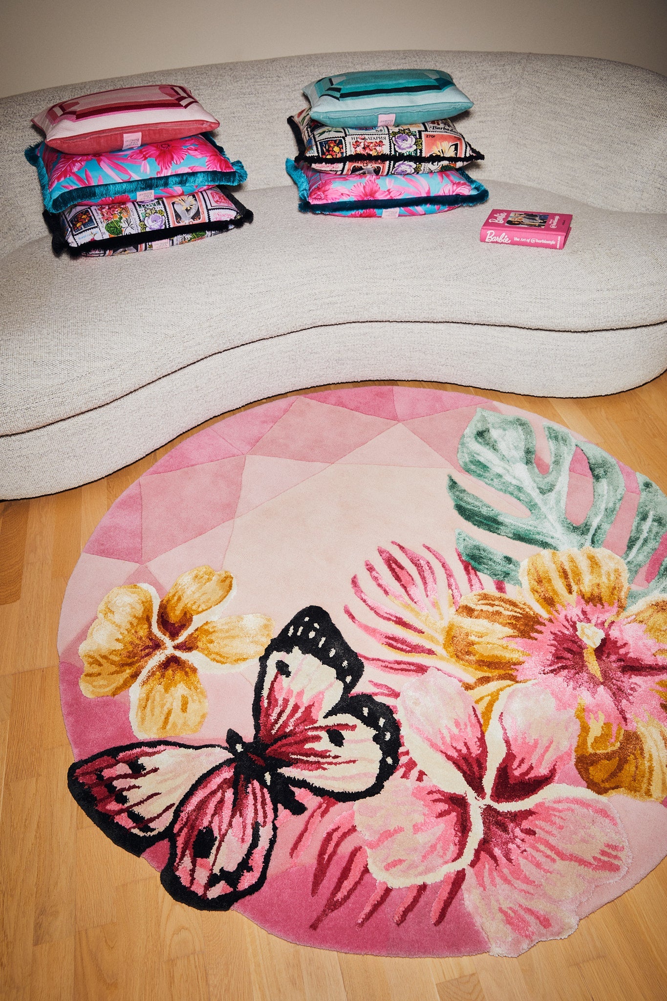 Rose Quartz Round ICON Gem Rug - Wear The House