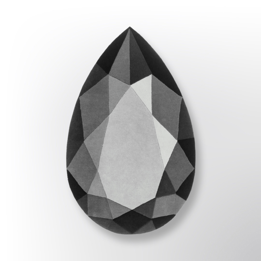 Silver Grey Drop Gem Rug - Wear The House