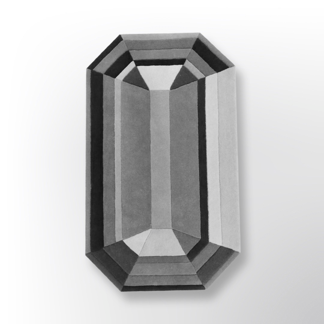 Silver Grey Emerald Gem Rug - Wear The House