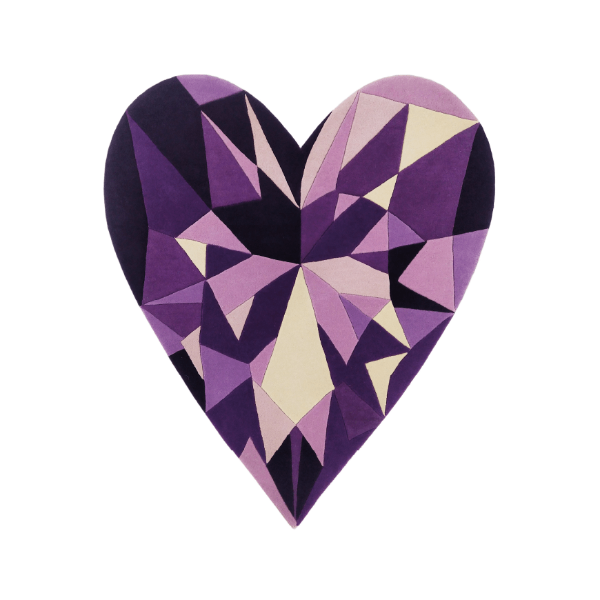 Amethyst Heart Gem Rug - Wear The House