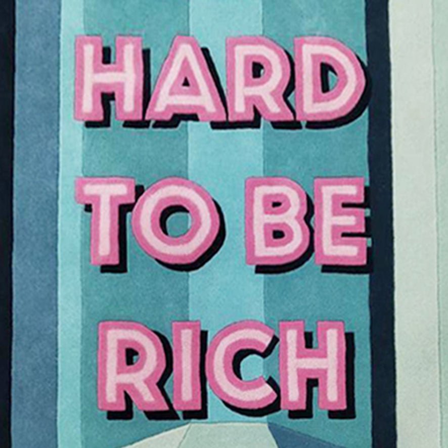 Custom - ITS HARD TO BE RICH - Emerald Gem Rug - Wear The House