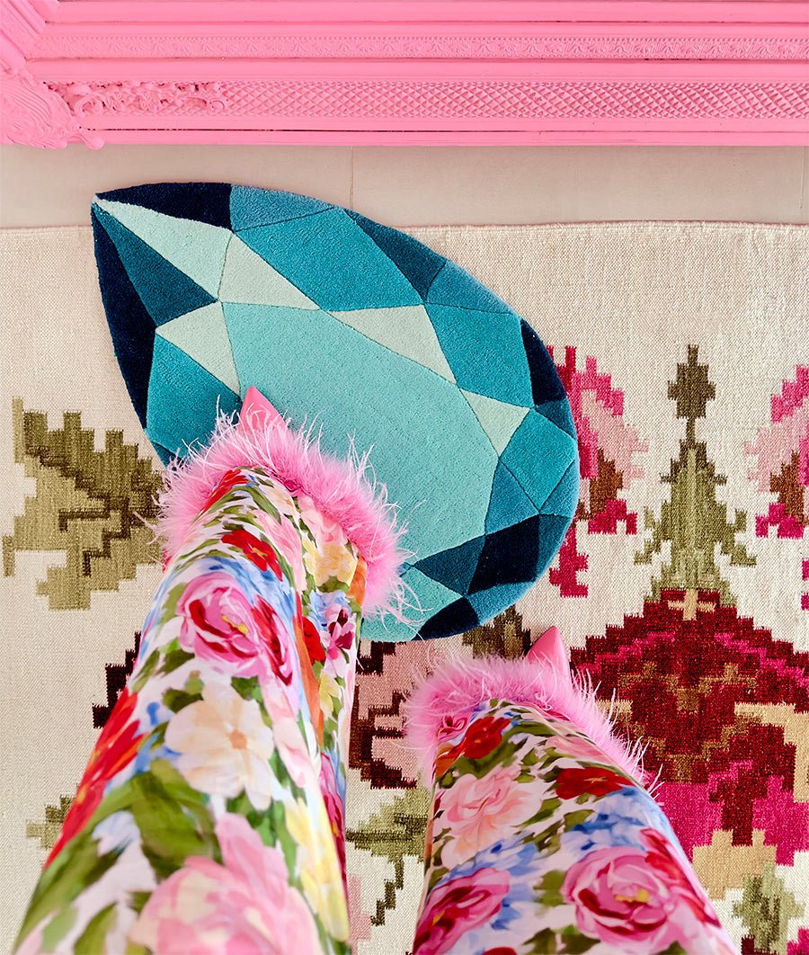 Mini Turquoise Drop Gem Rug - Wear The House