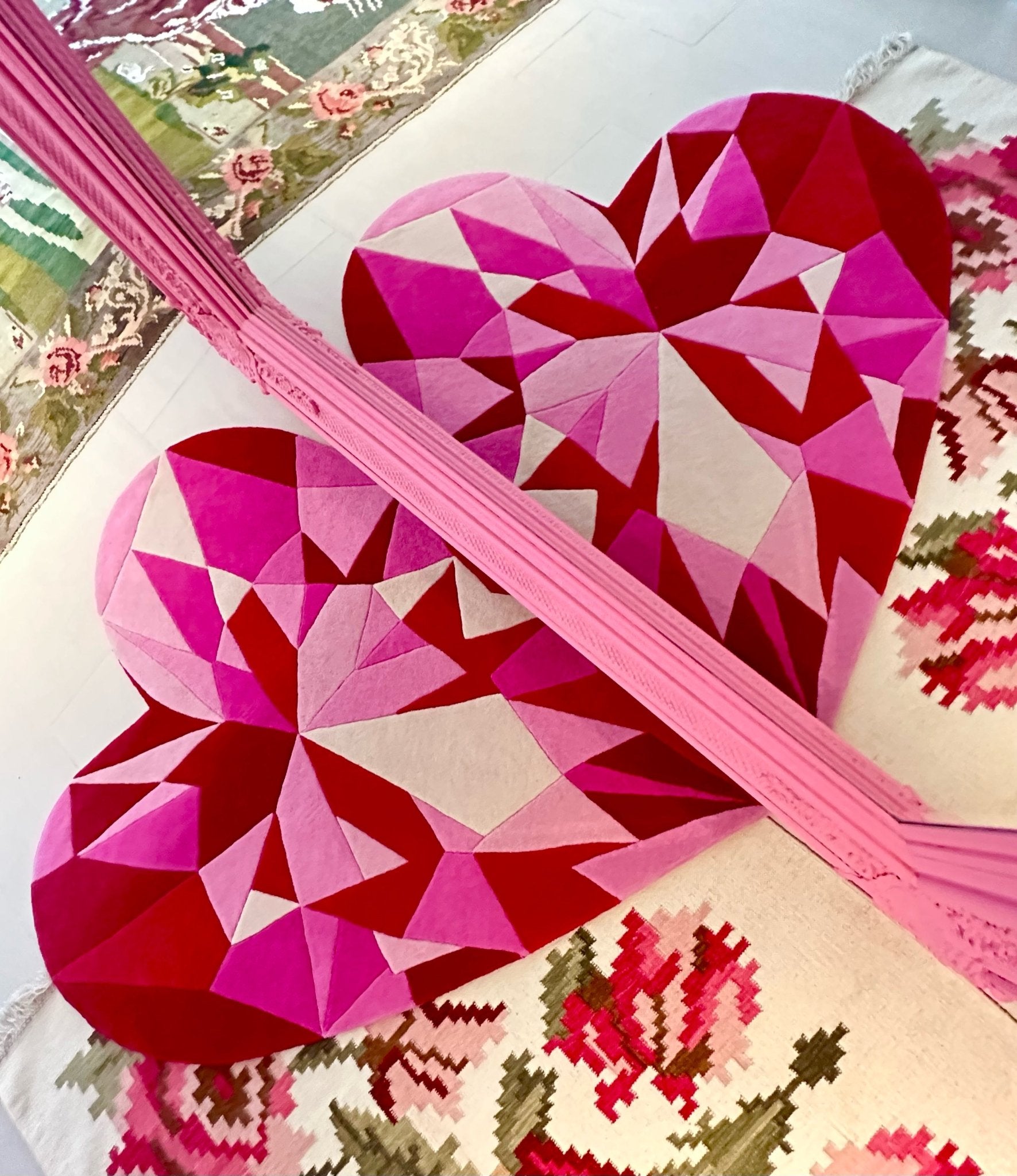 Pink Sapphire Heart Gem Rug - Wear The House