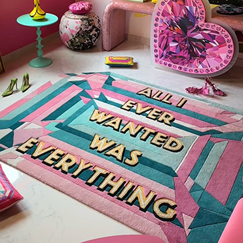 "ALL I EVER WANTED WAS EVERYTHING" CUSTOM PASTEL GEM RUG