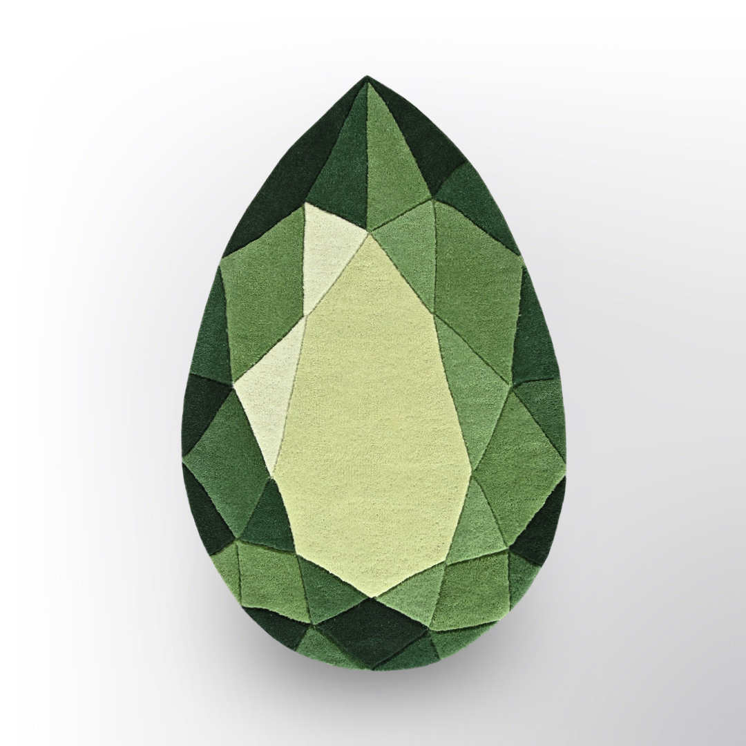 Tsavorite Garnet Drop Gem Small Rug