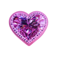 Pink Love Heart Artwork, a heart shaped pink gem painting with a crystal studded edge