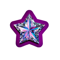 Ombre Lilac Star Artwork, a star shaped gem painting in lilac and blue with a purple edge