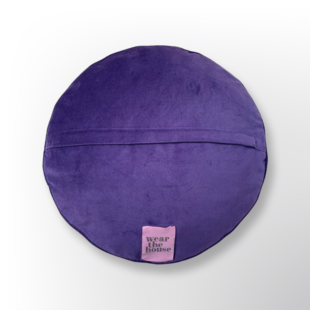 Purple Diamond Embroidered Pillow