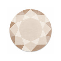 Beige Round Gem Rug