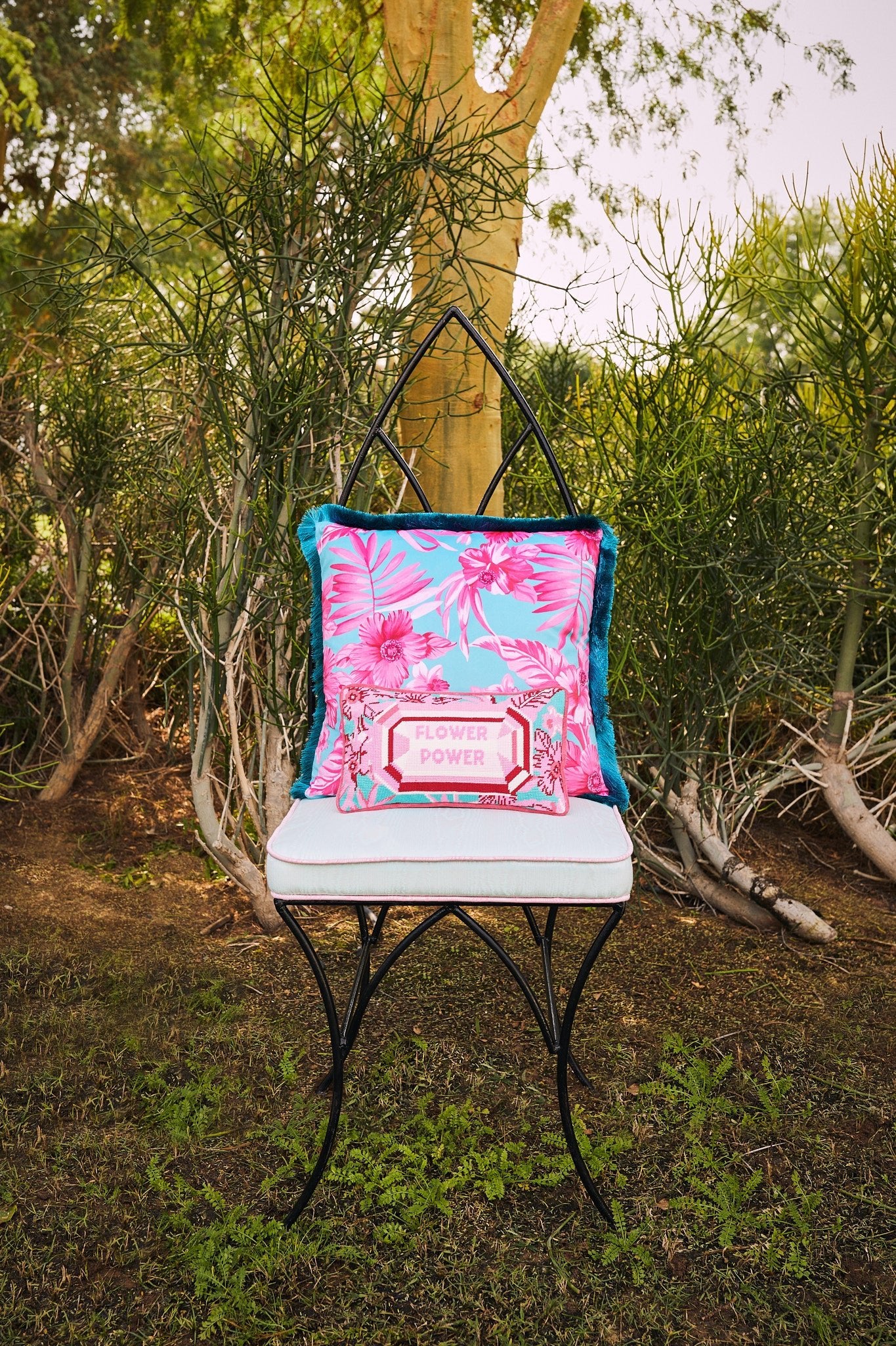 Flower Power Needlepoint Pillow - Wear The House