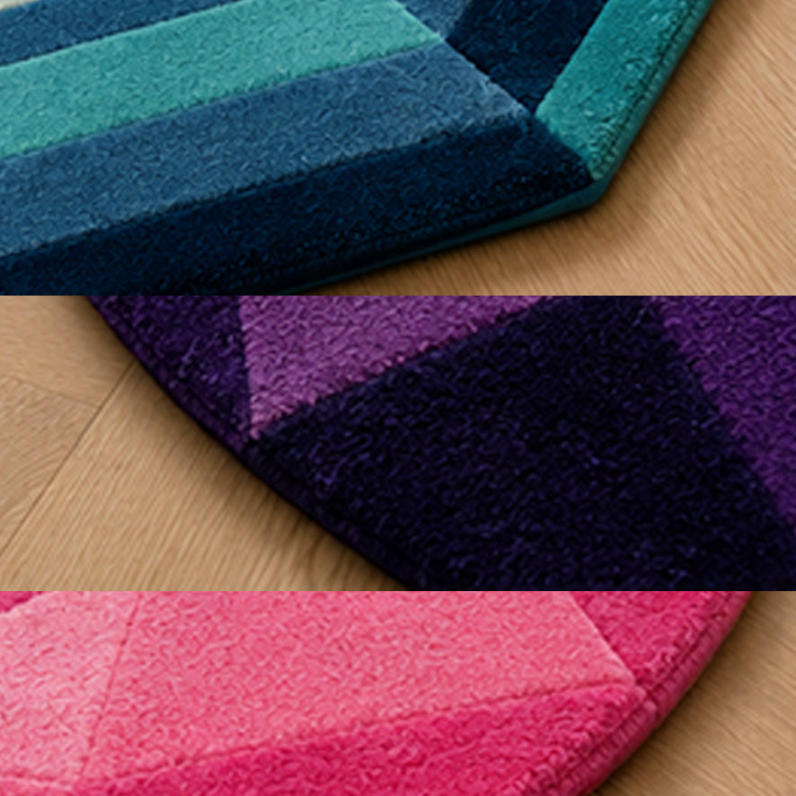 Close-up of the carved facets on the three rugs in the Mini Gem Rug Bundle