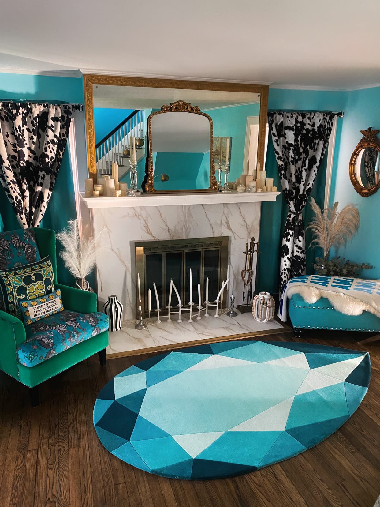 Turquoise Drop Gem Rug
