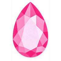 Rose Quartz Drop Gem Rug, a pear-shaped drop cut rug in blush, dusty rose and petal pink, lay-flat view