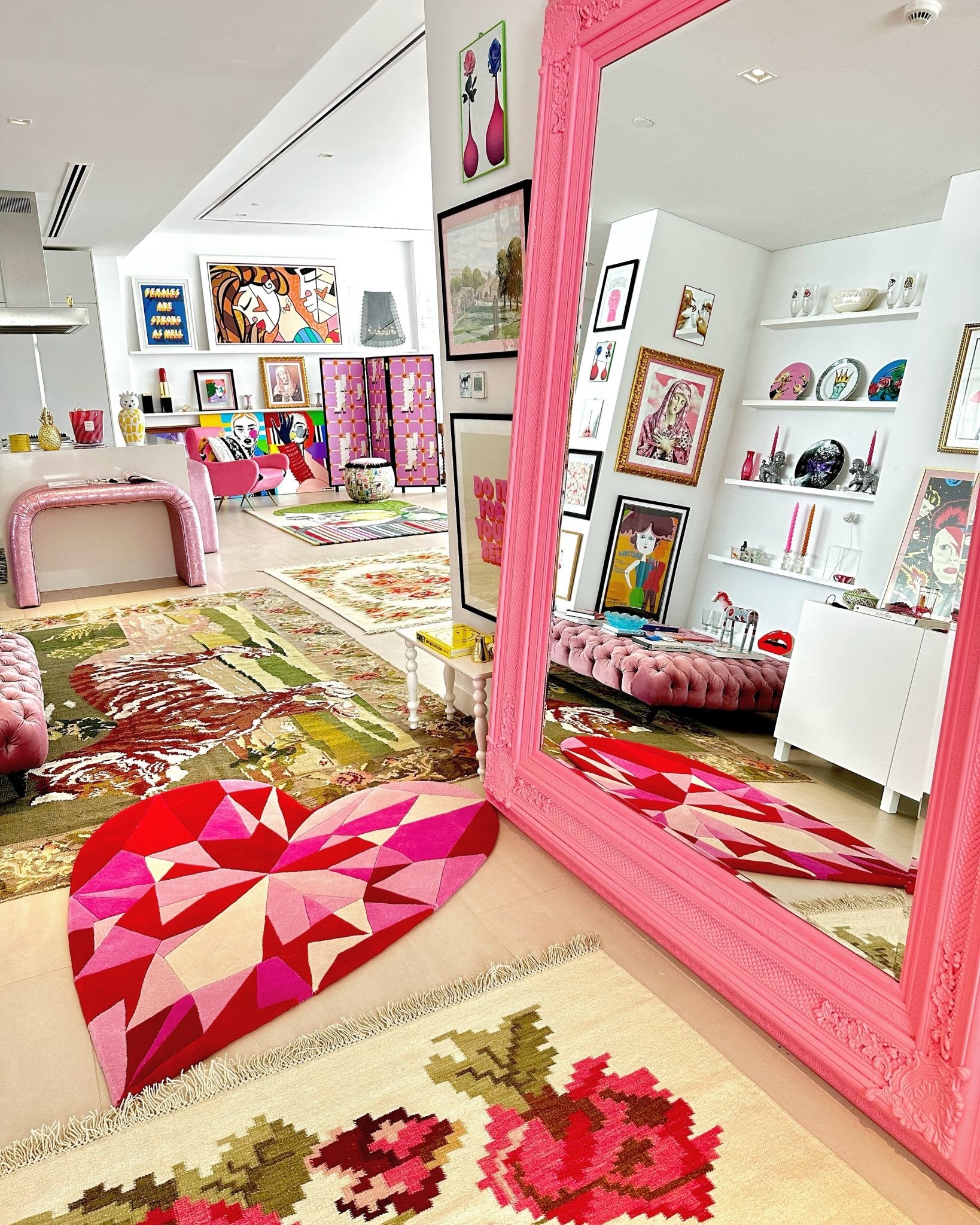 Pink Sapphire Heart Gem Rug - Wear The House