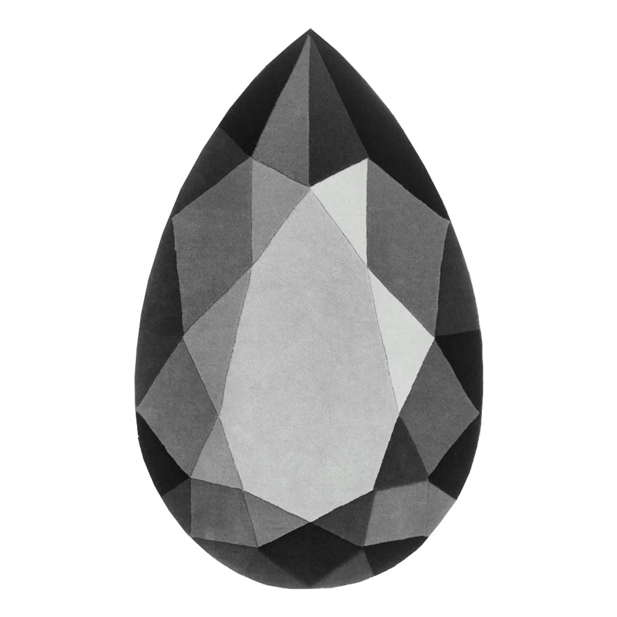 Silver Grey Drop Gem Rug - Wear The House